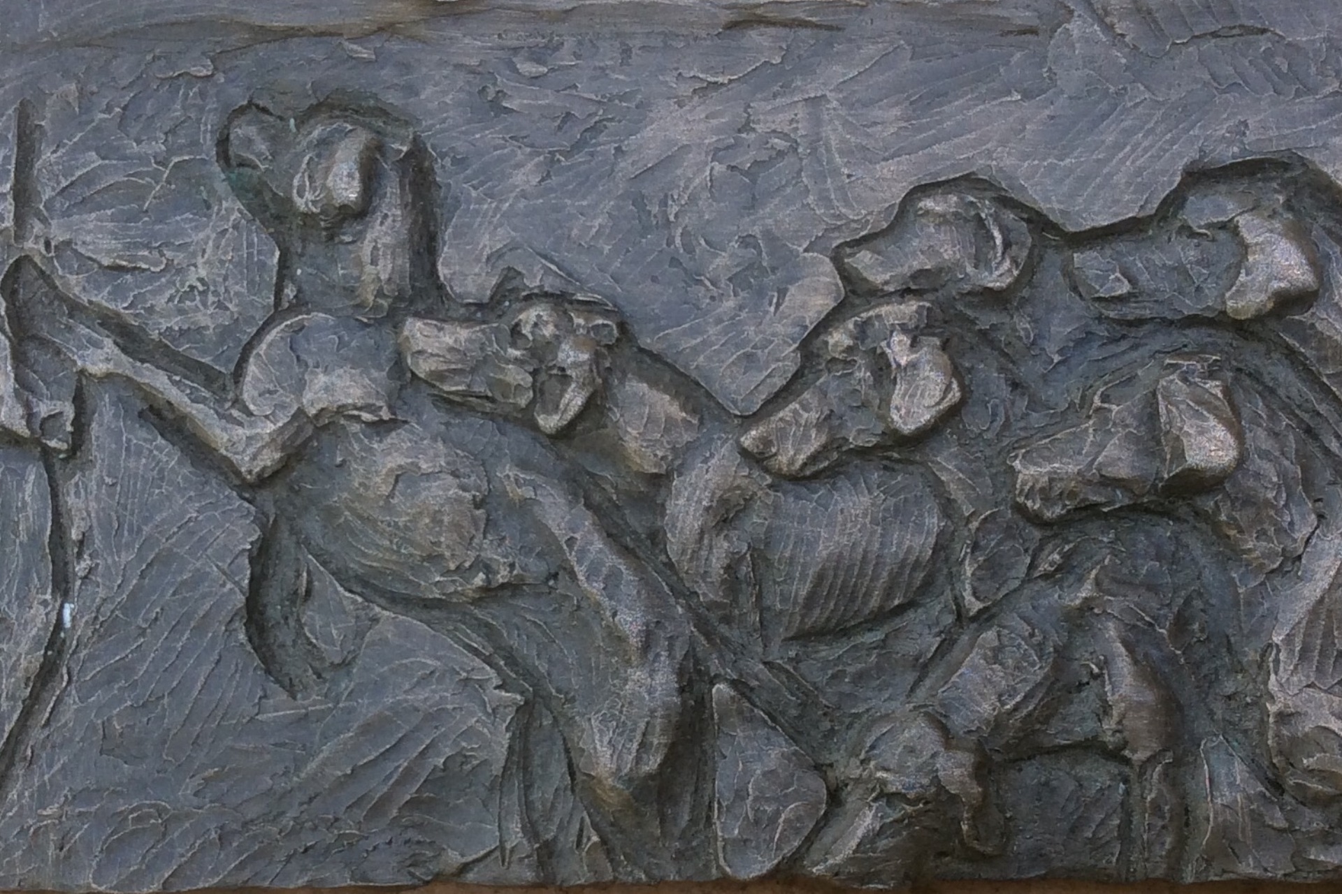 Judy Boyt Bas Relief panels of Foxhounds